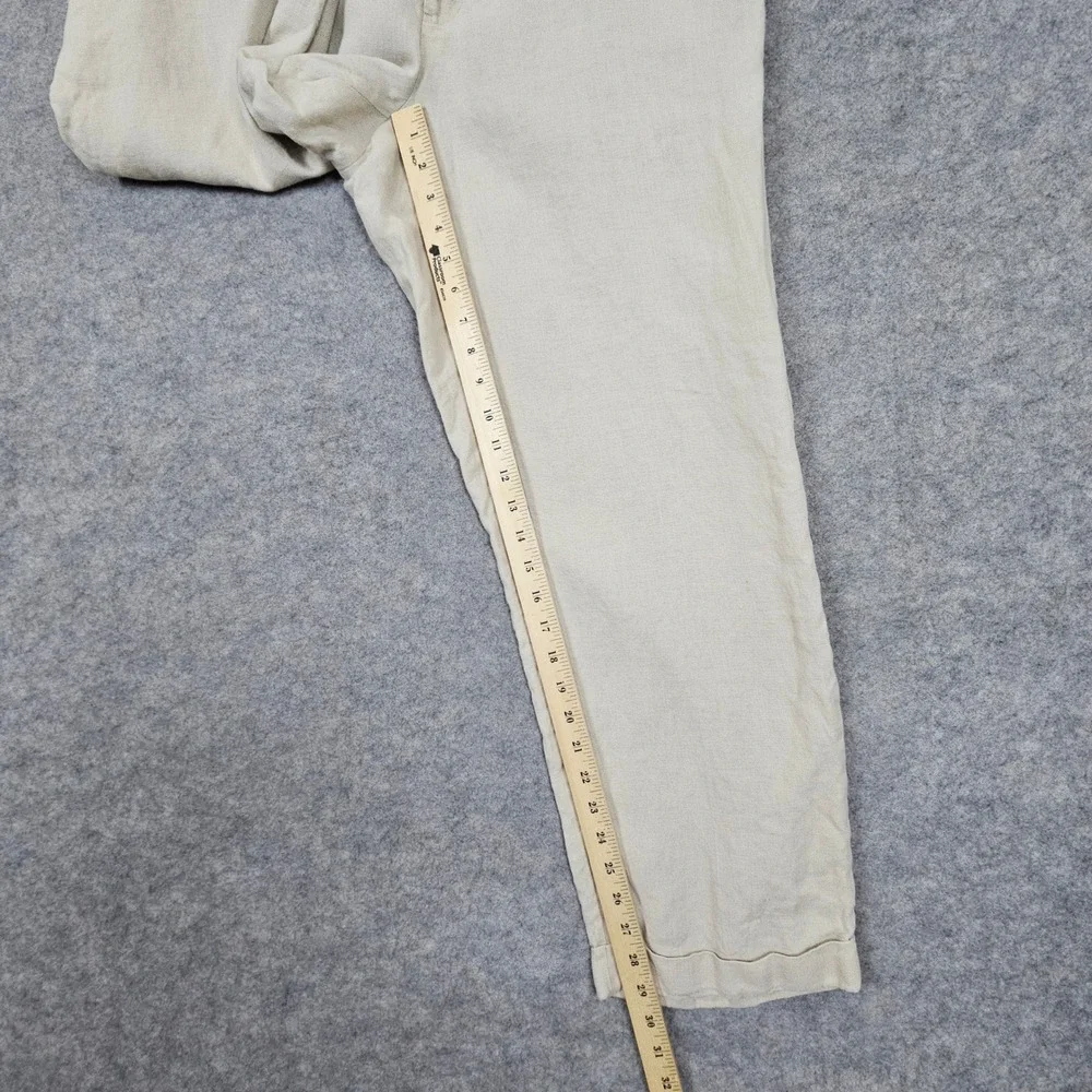 Brooks Brothers Men's Beige 100% Linen Madison Pants 38x34‎ (ACTUAL 35x30) SPOTS